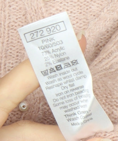 Womens UK Size 12 M&Co Pink Pullover Jumper
