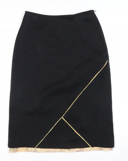 Adolfo Dominguez Women's Black Midi Pencil Skirt, Size 10