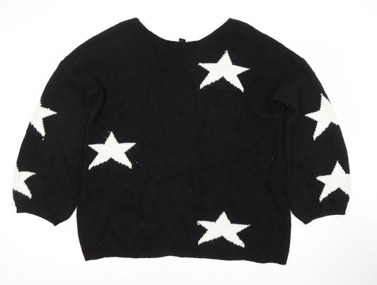 Womens UK Size 14 IZABEL LONDON Black Pullover Jumper