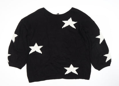 Womens UK Size 14 IZABEL LONDON Black Pullover Jumper
