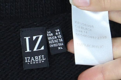 Womens UK Size 14 IZABEL LONDON Black Pullover Jumper