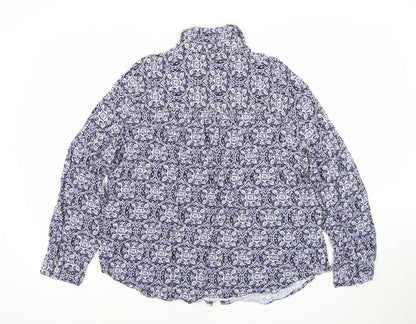 Marks and Spencer Women's Multicoloured Geometric Button-Up Shirt