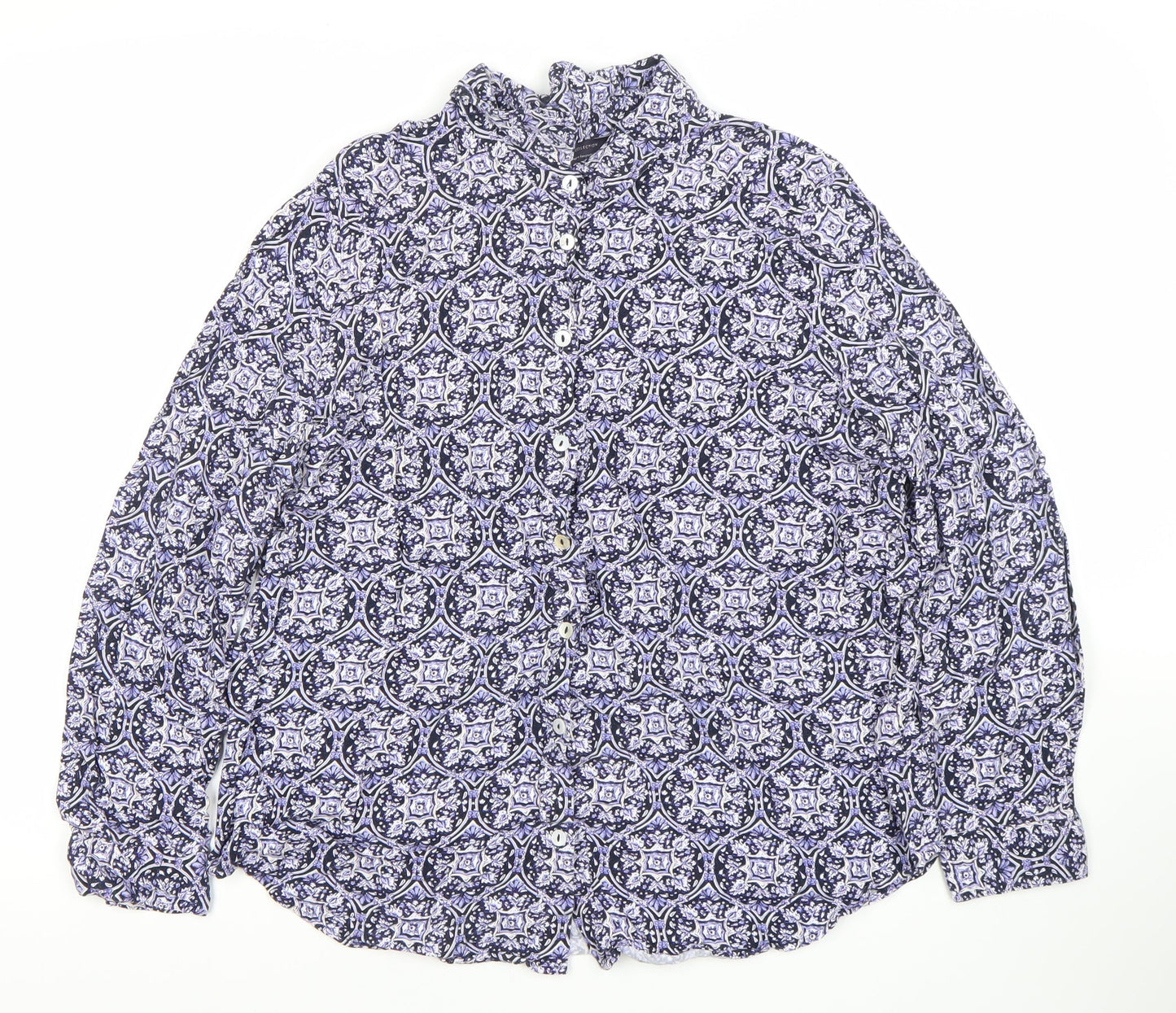 Marks and Spencer Women's Multicoloured Geometric Button-Up Shirt