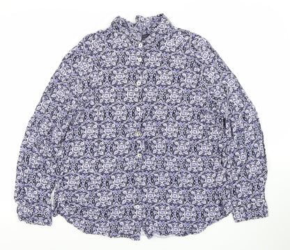 Marks and Spencer Women's Multicoloured Geometric Button-Up Shirt