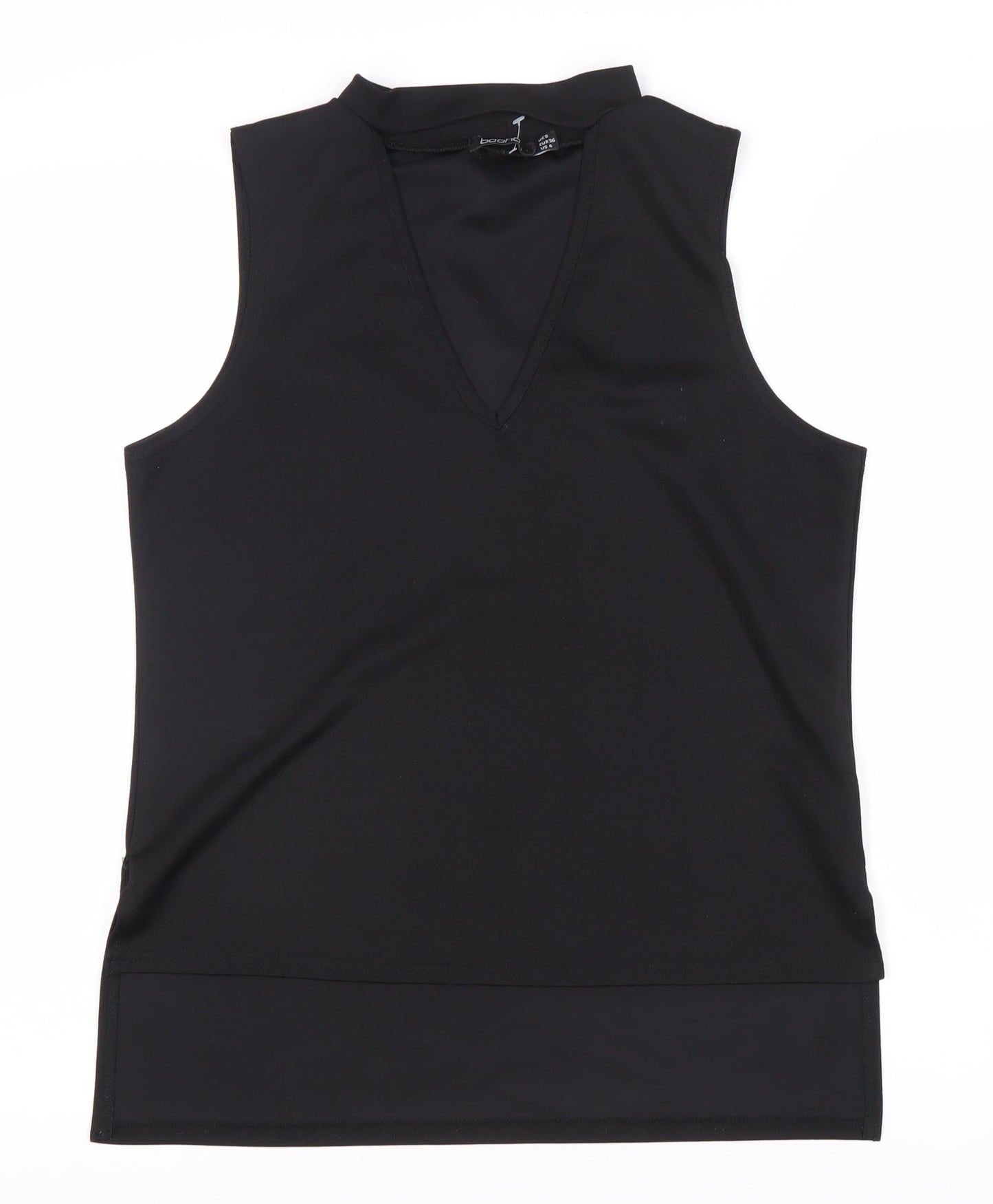 Boohoo Women's Black Sleeveless V-Neck Tank Top