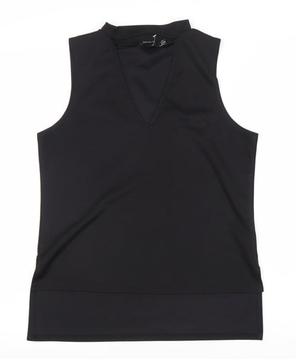 Boohoo Women's Black Sleeveless V-Neck Tank Top
