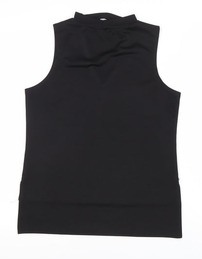 Boohoo Women's Black Sleeveless V-Neck Tank Top