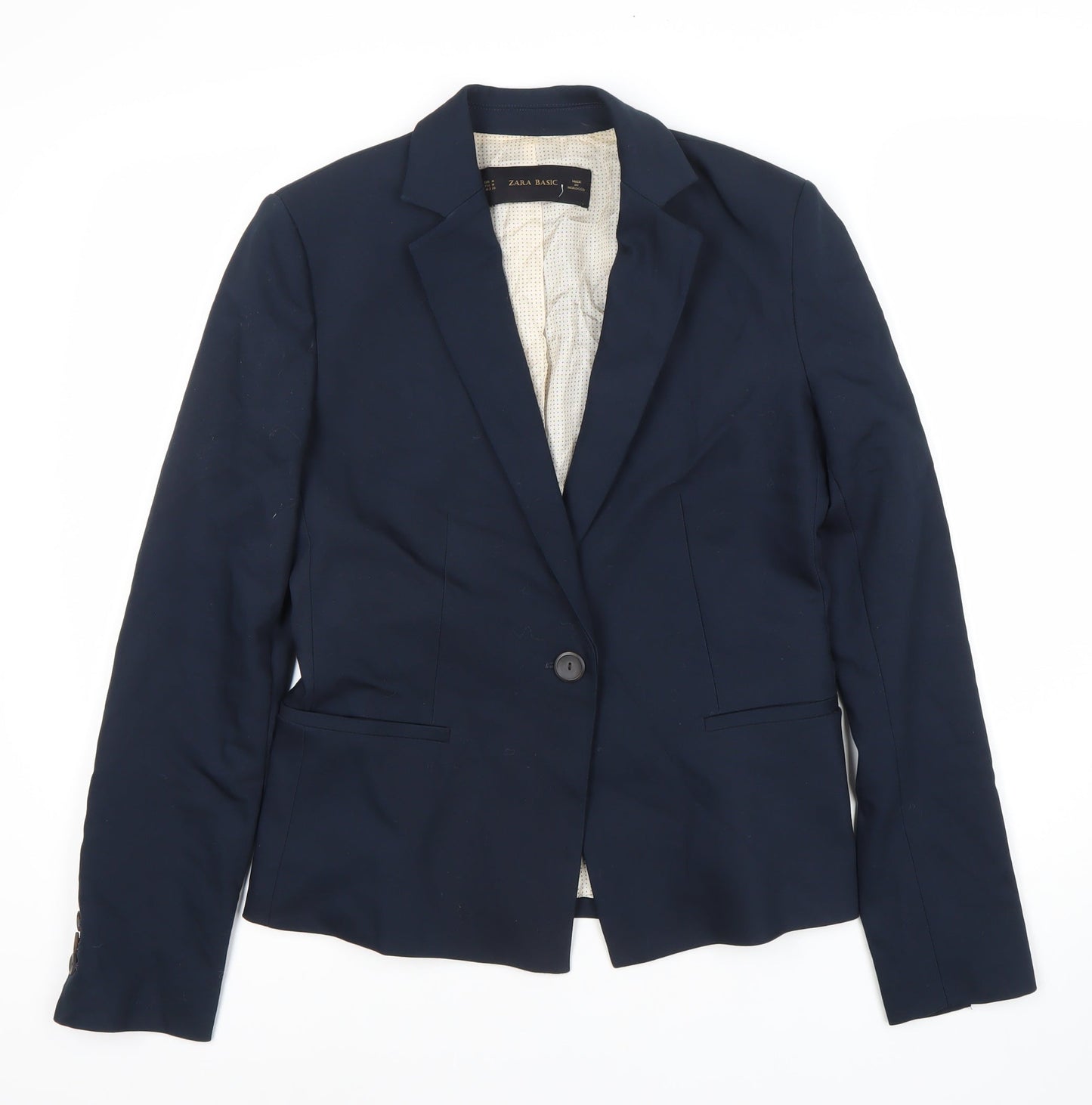 Zara Basic Women's Blue Blazer, Size 12, Regular Fit