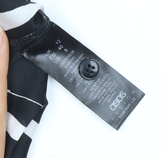 Womens UK Size 12 ASOS Black  Button-Up