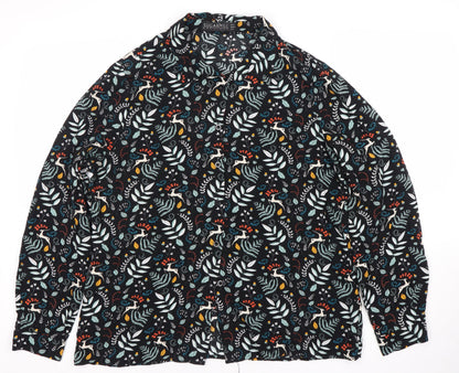 Sugarhill Women's Black Floral Button-Up Shirt