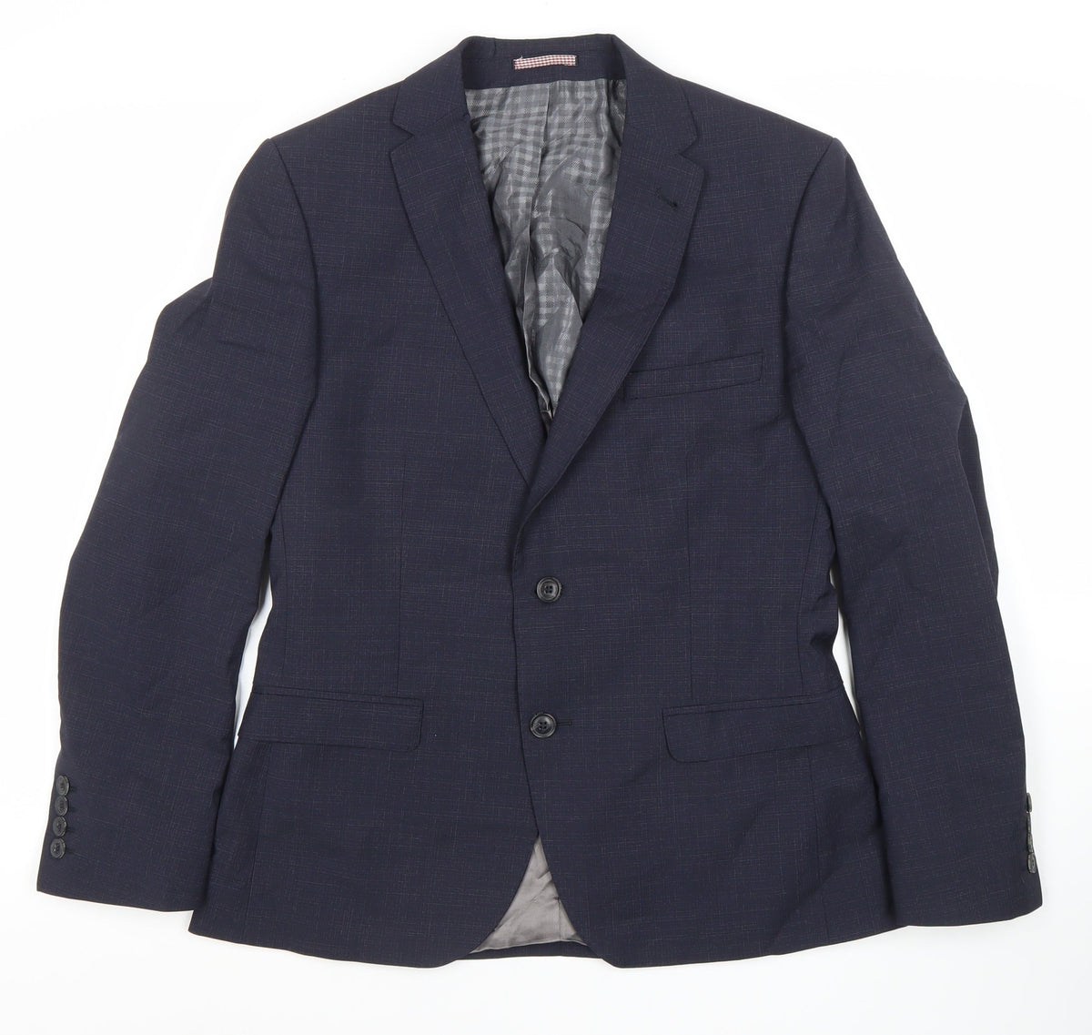 Mens UK Size 38 Vintage Regular Blue Suit Jacket
