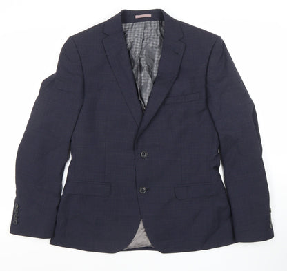 Mens UK Size 38 Vintage Regular Blue Suit Jacket