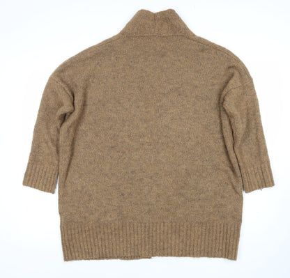 Womens UK Size S Bershka Brown Cardigan Jumper