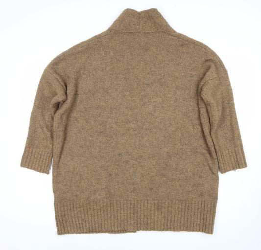 Womens UK Size S Bershka Brown Cardigan Jumper