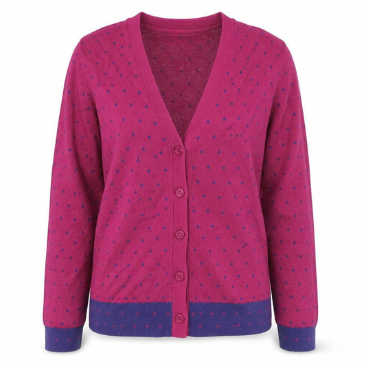 Tulchan Women's Purple Polka Dot Cardigan Size S