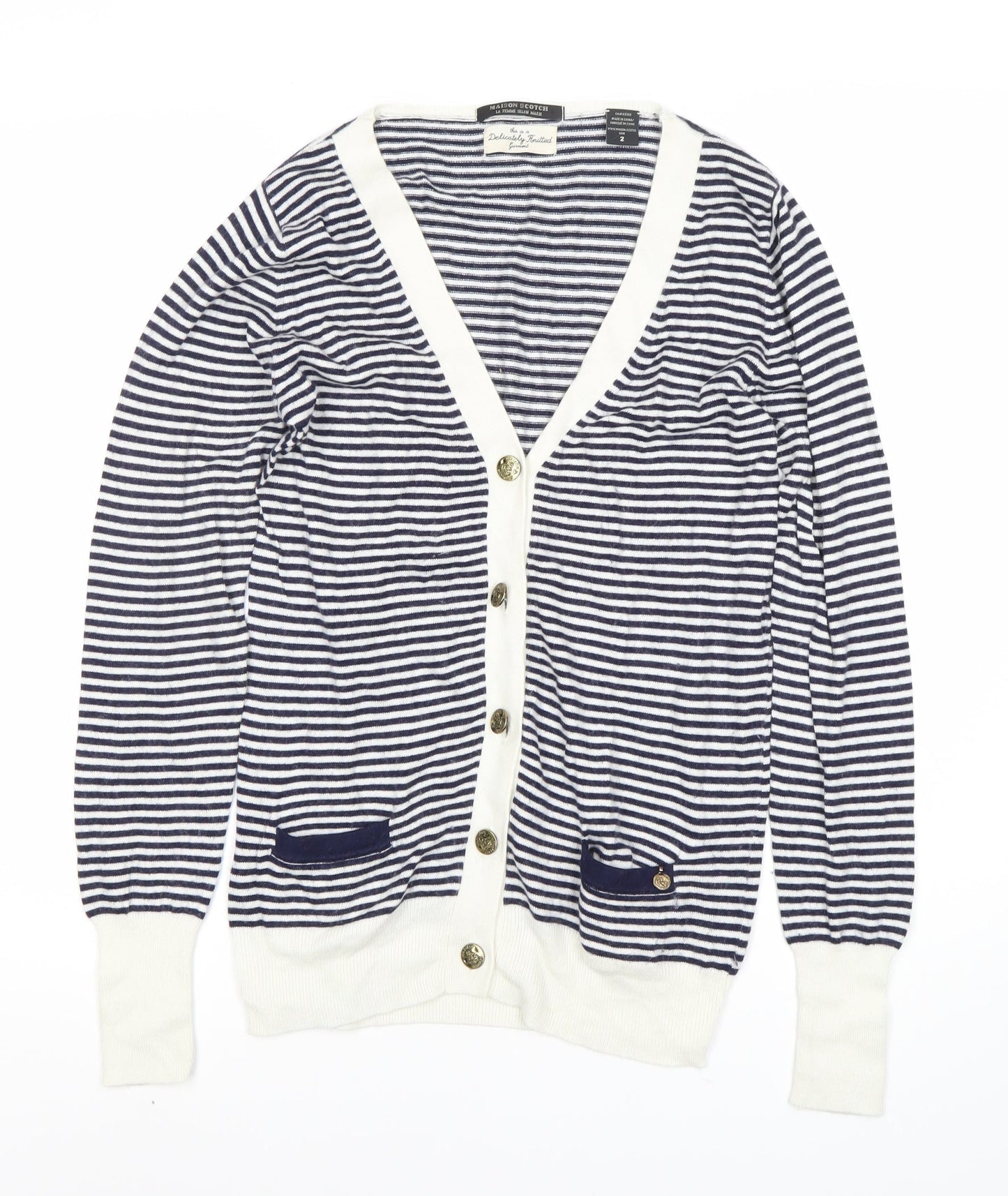Womens UK Size 10 Maison Scotch Blue Cardigan Jumper
