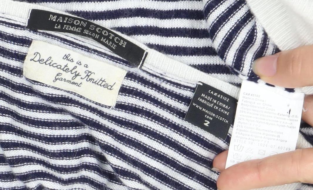 Womens UK Size 10 Maison Scotch Blue Cardigan Jumper