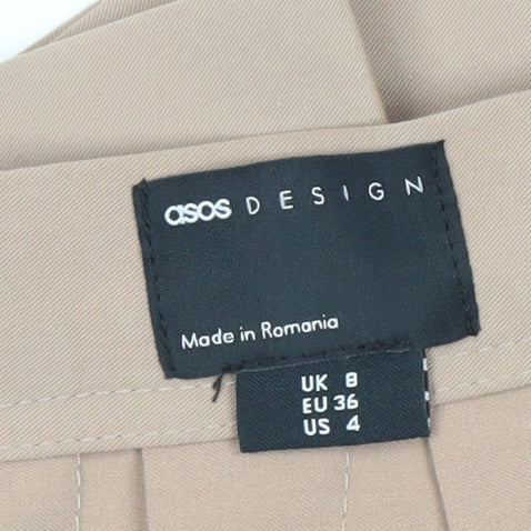 ASOS Women’s Pleated Beige Skirt - Size 8