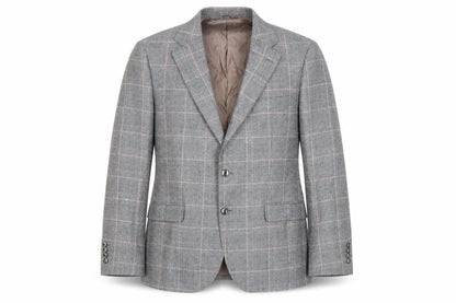 Carlo Barbera Men's Grey Check Blazer, 42 Regular Fit