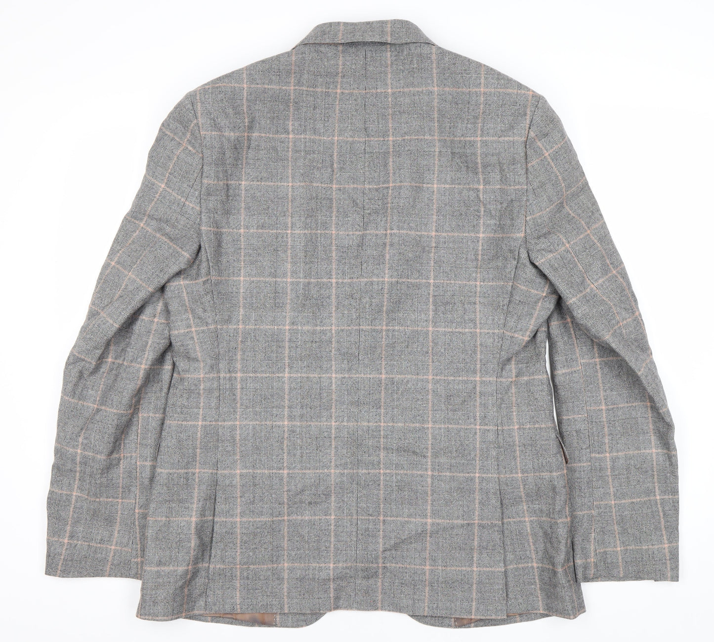 Carlo Barbera Men's Grey Check Blazer, 42 Regular Fit