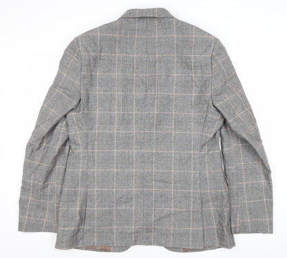 Carlo Barbera Men's Grey Check Blazer, 42 Regular Fit