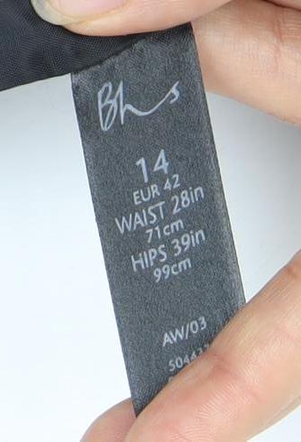 BHS Women's Black Midi Pencil Skirt Size 14