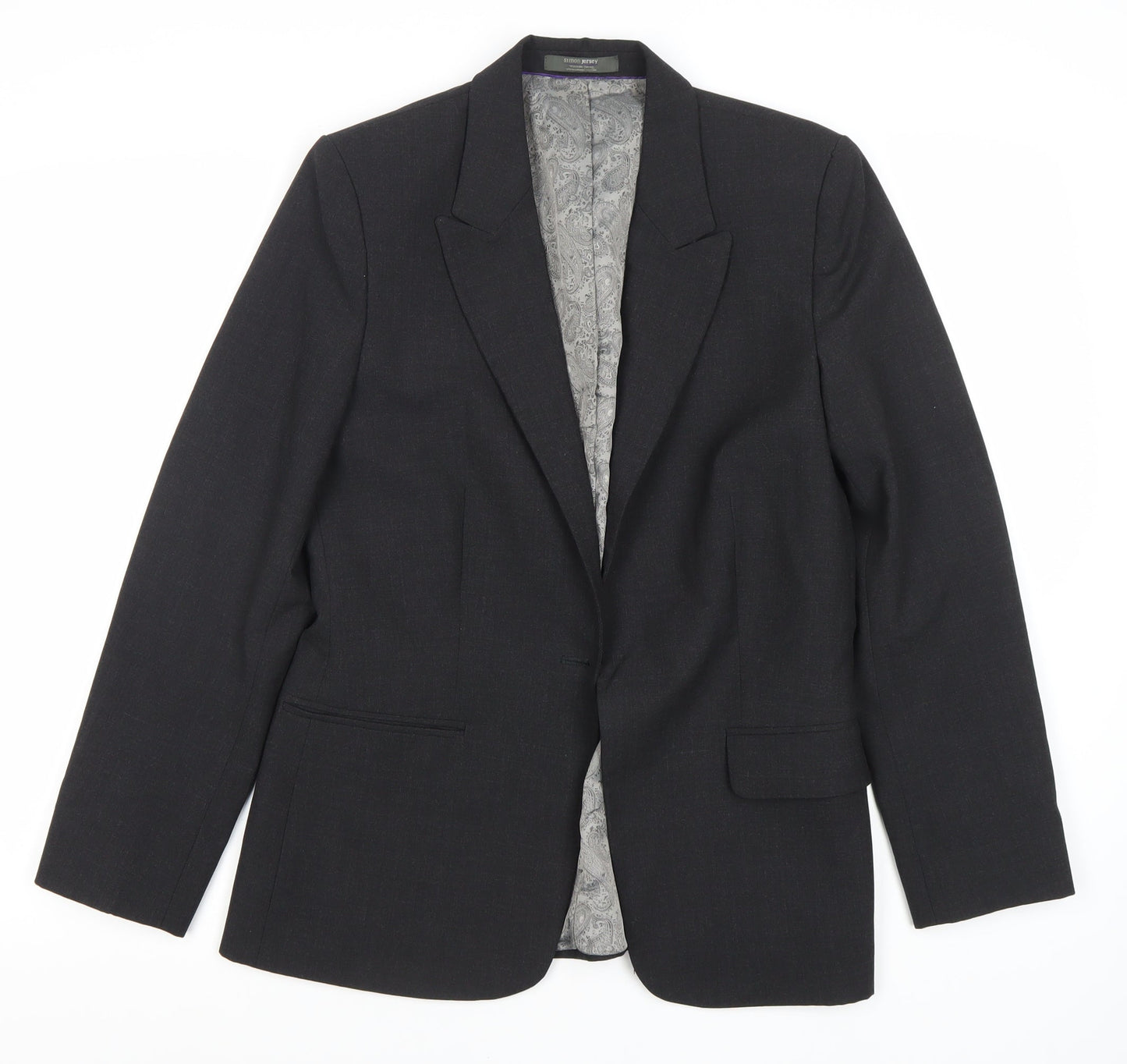 Womens UK Size 12 Simon Jersey Regular Black Suit Jacket