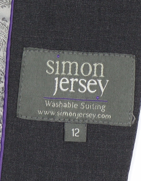 Womens UK Size 12 Simon Jersey Regular Black Suit Jacket