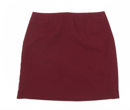 Hobbs Women's Red Pencil Skirt, Size M, Versatile & Lined