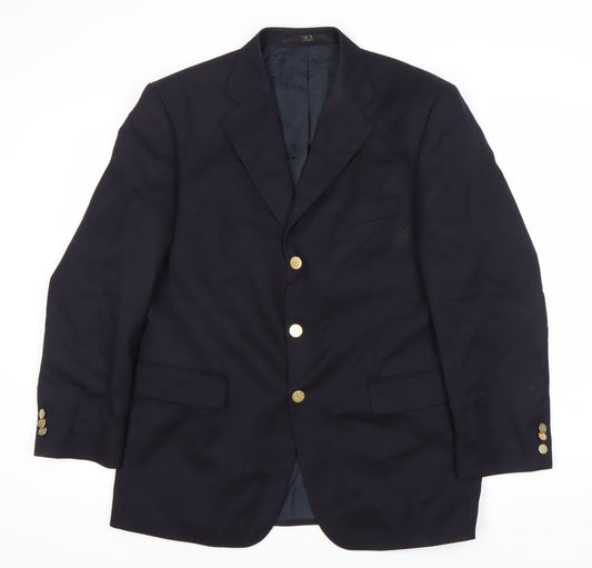 DAKS Men's Black Wool Blazer - Size 40, Formal