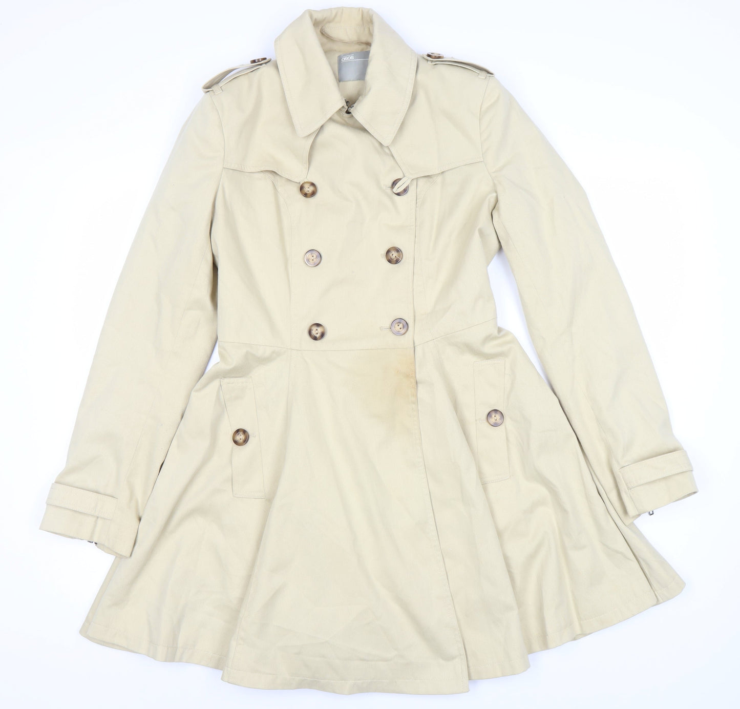 Womens UK Size 8 ASOS Beige Trench Coat