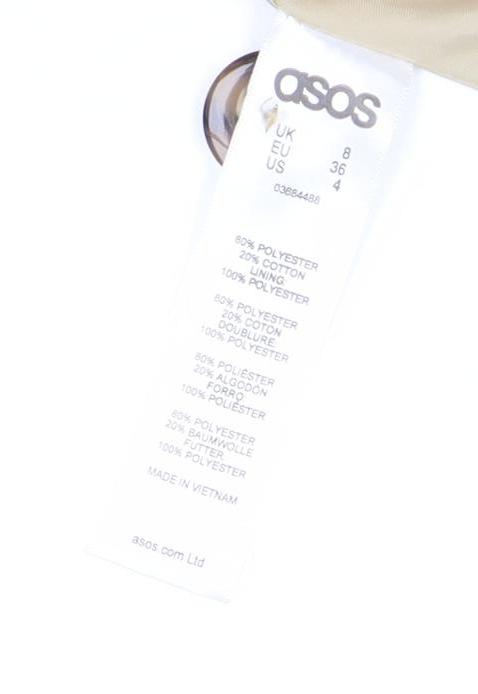 Womens UK Size 8 ASOS Beige Trench Coat
