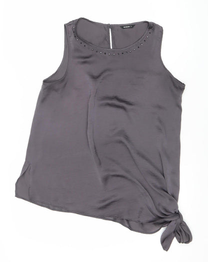 Womens UK Size 12 Roman Grey Jersey Blouse