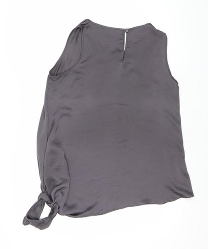Womens UK Size 12 Roman Grey Jersey Blouse