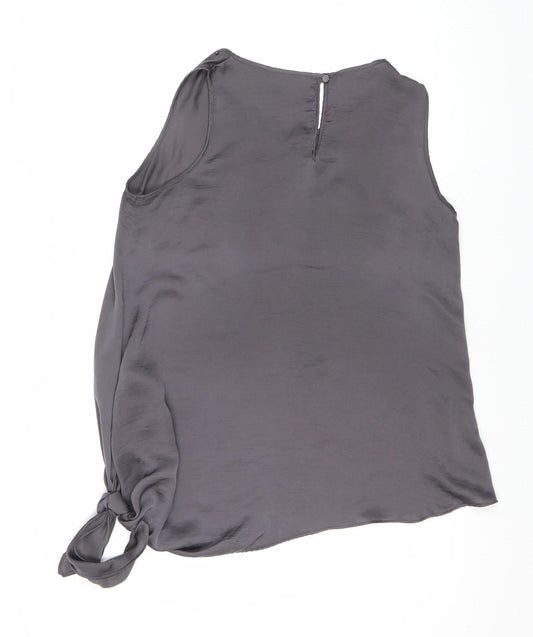 Womens UK Size 12 Roman Grey Jersey Blouse