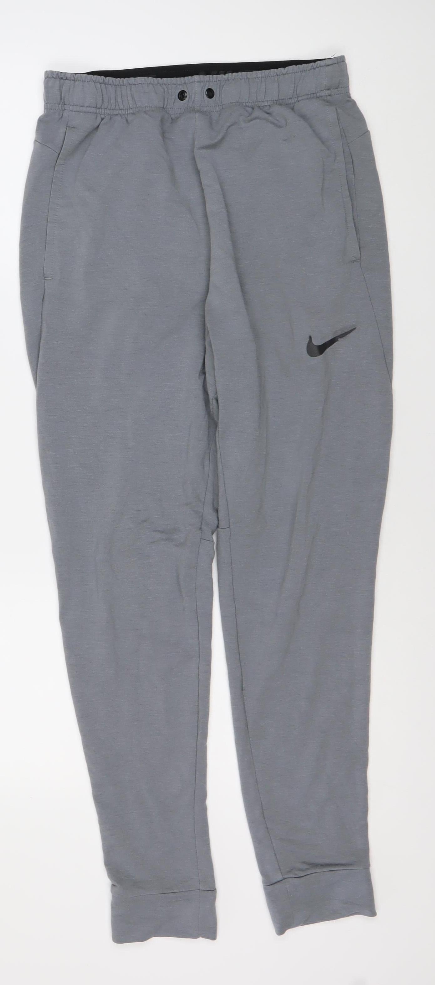 Nike Men's Grey Joggers S Dri-FIT Moisture Wicking