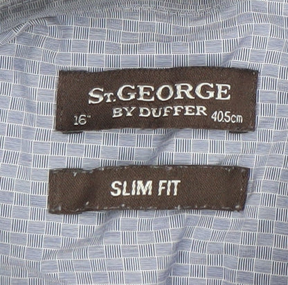 St. George by Duffer Men's Grey Check Slim Fit Shirt