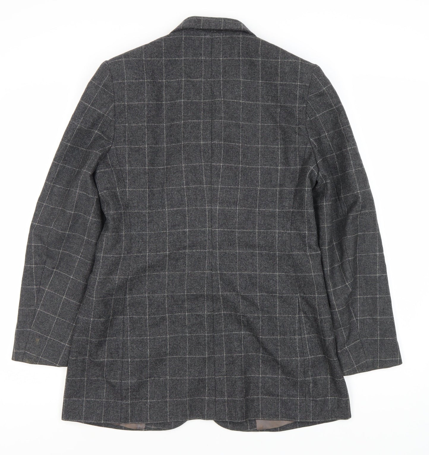 James Meade Women's Grey Check Blazer, Size 12, Formal
