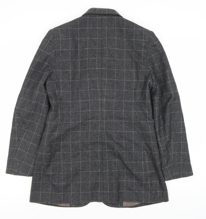 James Meade Women's Grey Check Blazer, Size 12, Formal