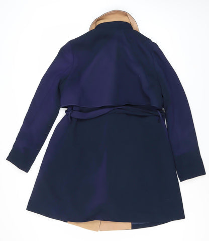 Black Stalker Women's Blue Belted Coat One Size