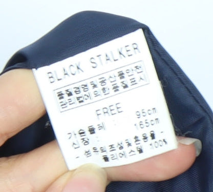 Black Stalker Women's Blue Belted Coat One Size