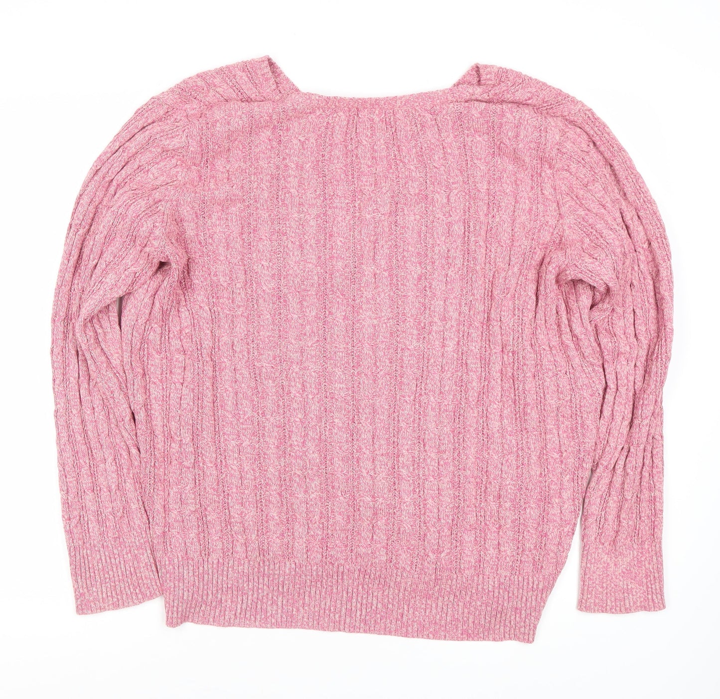 St John's Bay Women's Pink 2XL V-Neck Pullover Jumper
