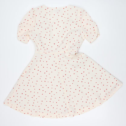 Eight Paris Women's White A-Line Puff Sleeve Dress S