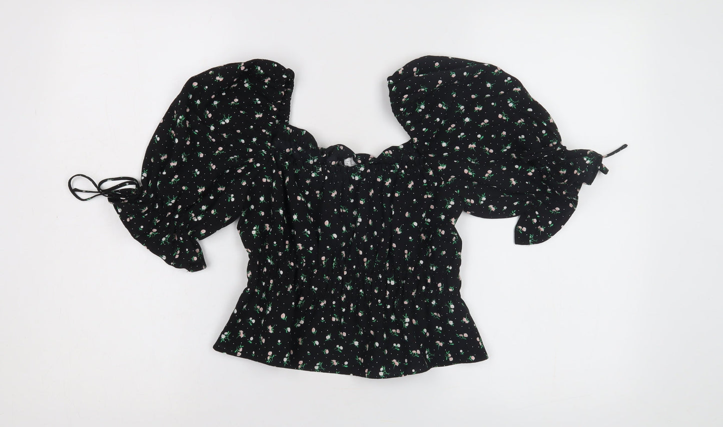 Womens UK Size XS H&M Black  Blouse