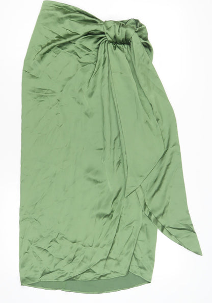 Womens UK Size XS Zara Wrap Satin Skirt