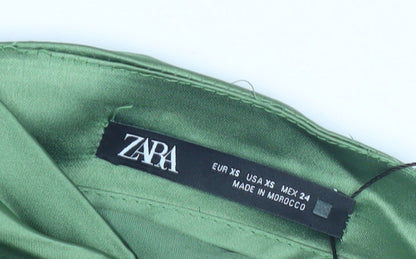 Womens UK Size XS Zara Wrap Satin Skirt