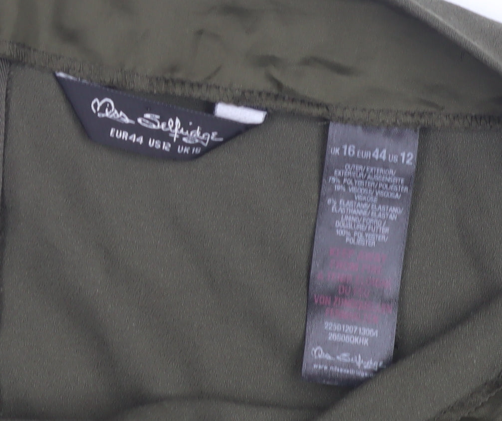 Miss Selfridge Women's Green Wrap Shorts Size 16