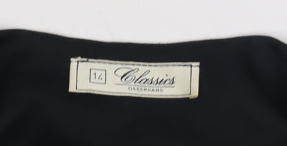 Womens UK Size 14 Debenhams Black Wrap Blouse