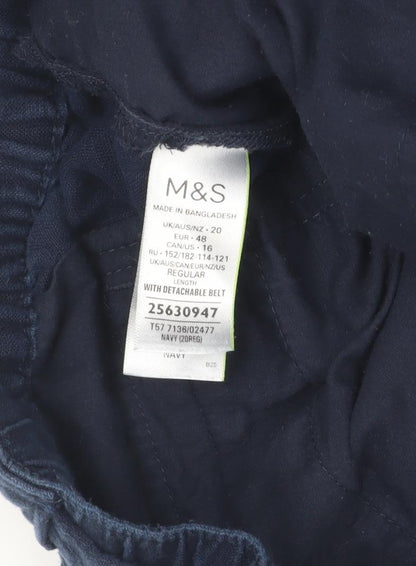 Womens UK Size 20 Marks and Spencer Relaxed Fit  Blue Trousers