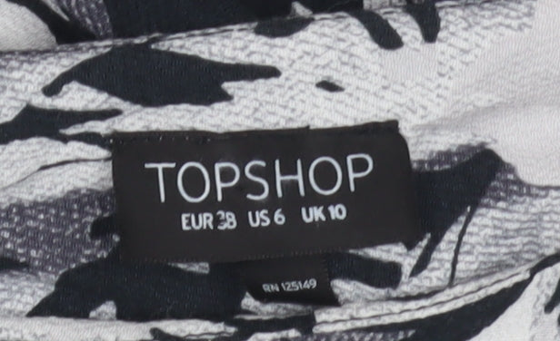Womens UK Size 10 Topshop Multicoloured Basic Blouse